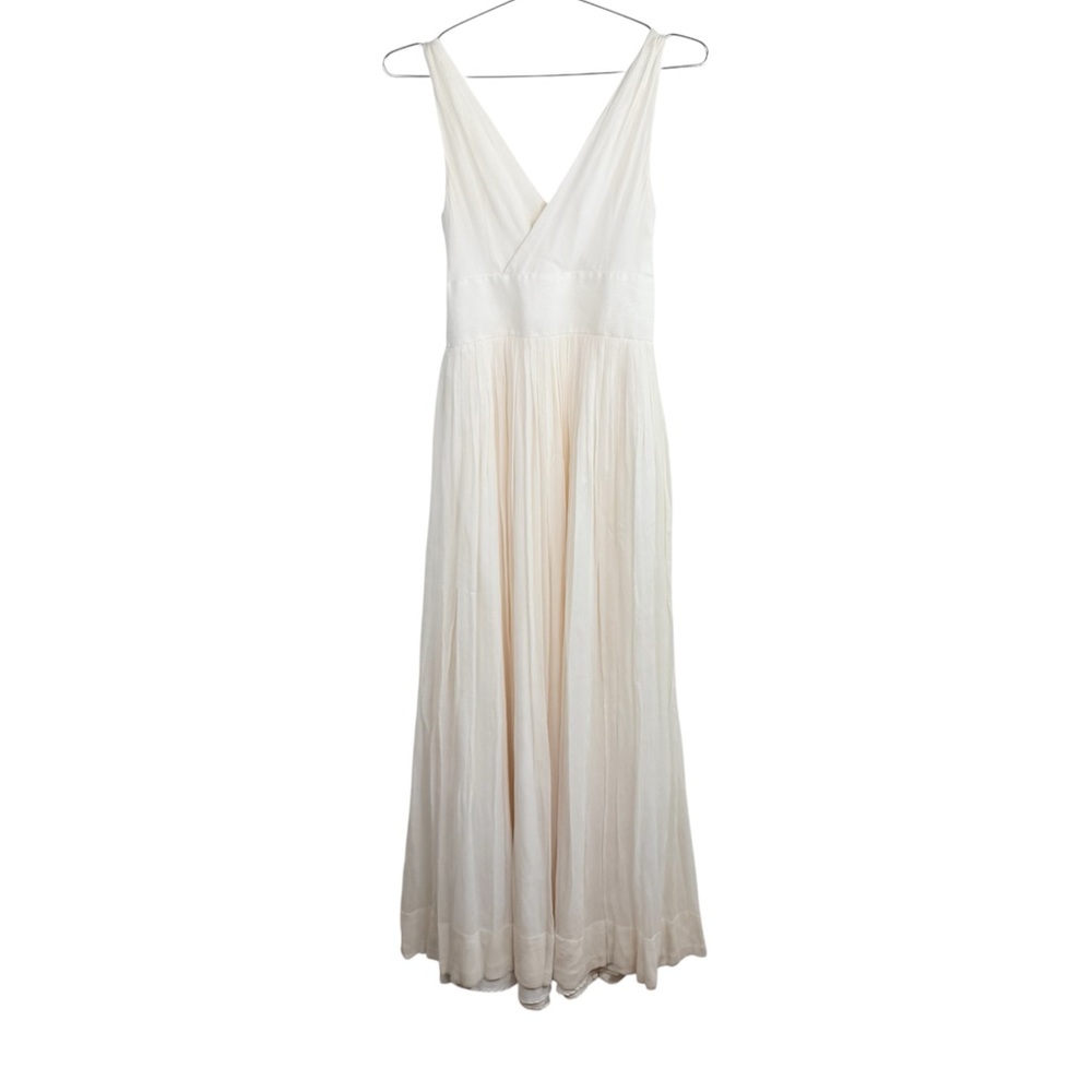 J.Crew Ivory Sophia Silk Chiffon Pleated Skirt Wedding Gown - Picture 4 of 9